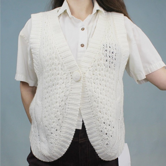 Vintage 90s Knit Vest by Casual Insync - Picture 1 of 5